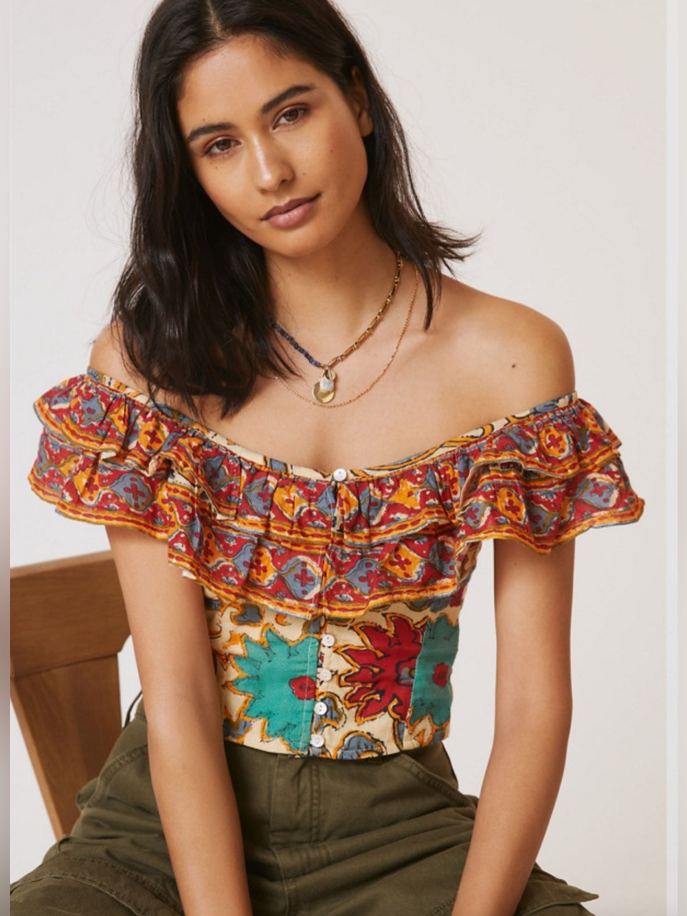 Anthropologie Love The Label Ava Floral Top